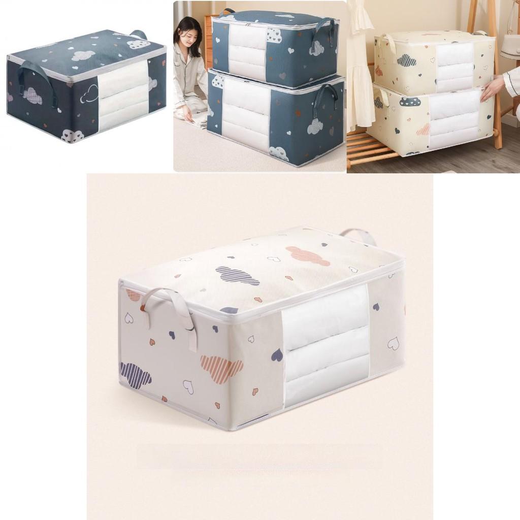 Cloud Heart Quilt Storage Bag With Clear For Bedroom Organizer And Travel Use