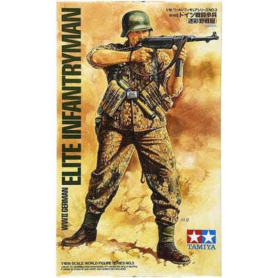 Tamiya 1/16 World Figure Series No.03 German Army Combat Infantry Camouflage Field Uniform Plastic Model 36303 1/16 Scale