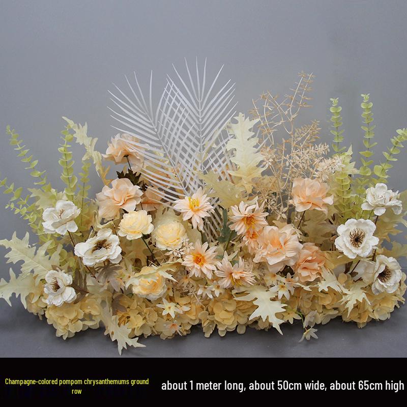 Wedding Aisle Blue Artificial Flower Row Decoration