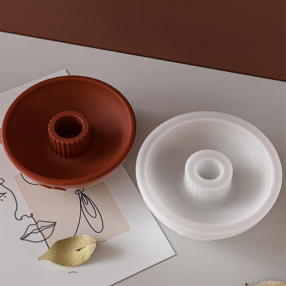 Herzförmige Runde Aufbewahrungsschale Kerzenbecher Silikonform DIY Aufbewahrungsbehälter Duftendes Harz Gips Zement Gussformen