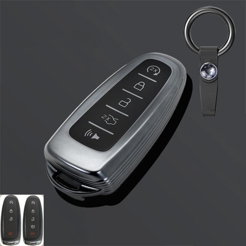 Car Remote Control Key Case Cover Shell Fob Holder For Ford Focus Edge Explorer Expedition C-Max Escape Flex Keychain