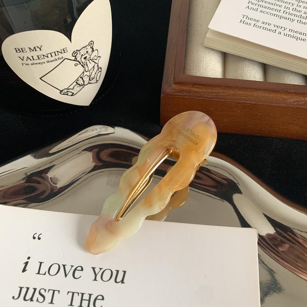 Fashion Women Acetate Hair Clips Elegance Colorful Marbling Duckbill Clip Girls Hair Barrettes Hair Accessories New Hair Clip