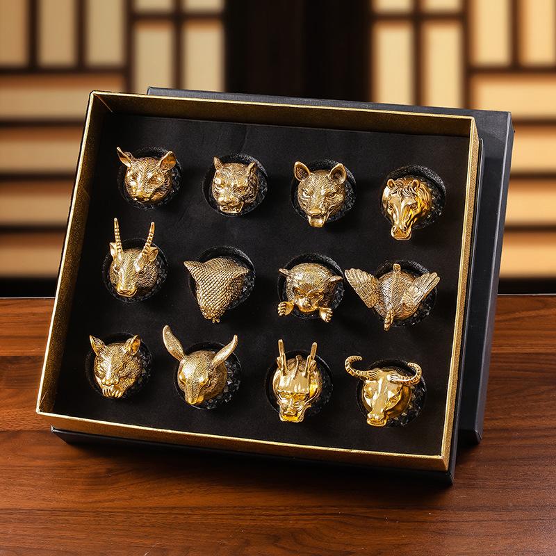 Zodiac Wine Set Baijiu Cup One Cup Strong Glass Wine Crystal Glass Small Wine Glass 1 Two Cups Can Be