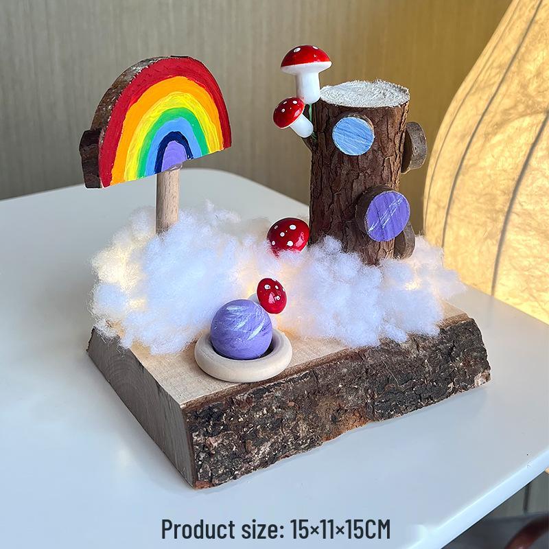 Eco-Friendly Kindergarten Art Supplies: Natural Twigs & Wood Chips for DIY Treehouse Projects