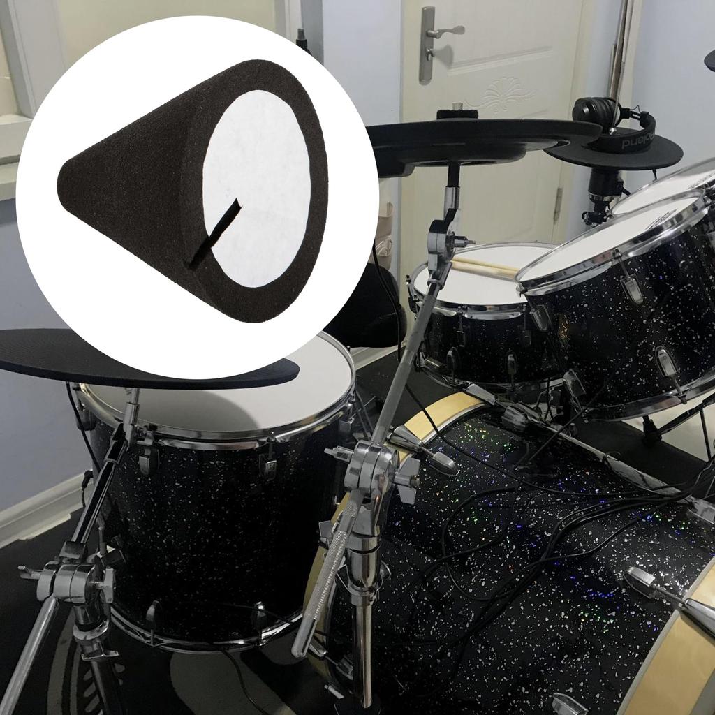 Yibuy 4-Piece Replacement Piezo Trigger Foam Cone Set for Electronic Drums, 35mm X 37mm, Black