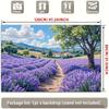 2D Plane, 1 Piece of Serene Lavender Field Flower Valley Mountain Scenery Polyester Background Fabric, for Use In a Room
