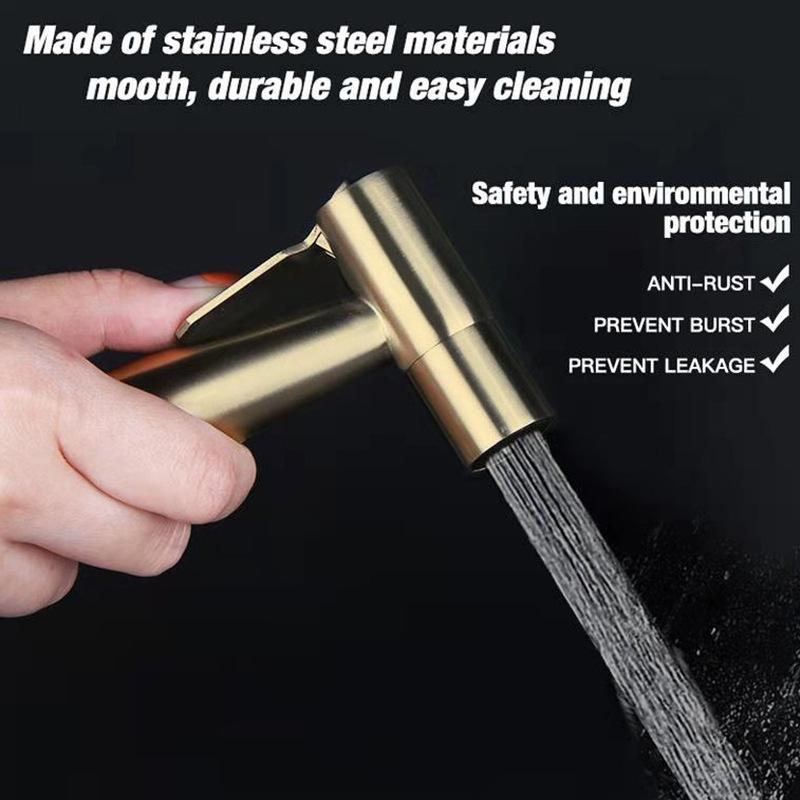 Gold Bidet Spray Set: Premium Stainless Steel Feminine Wash Gun for Bathroom Toilets