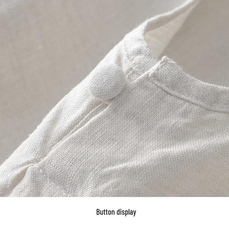 Jinju Men's 100% Linen Henley T-Shirt
