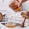 Honigglas Fortschrittliches Hochborosilikatglas Versiegelter Behälter Mischstab mit Holzdeckel Dipplöffel Transparentes Honigglas 18oz