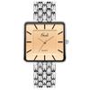 Gedi Retro Women's Square Dial Quartz Watch with Steel Band - Versatile Waterproof Wristwatch for Daily Commute and Work.
