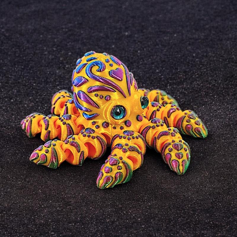 3D Printed Octopus Figurine Flexible Articulated Tentacles Cute Entrance Cabinet Ornament for Modern Home Aesthetic Decor
