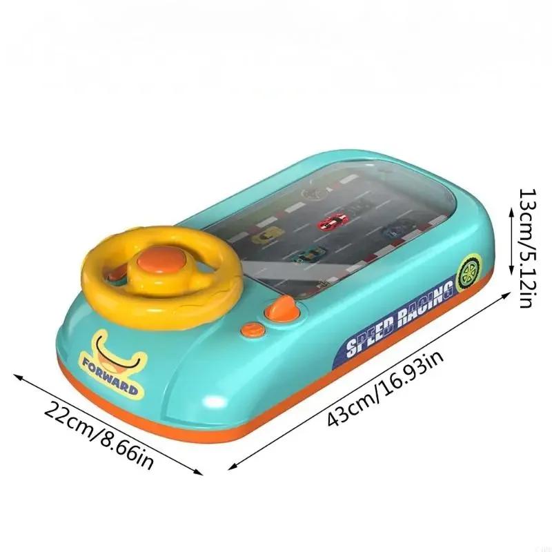 Steering Wheel Driving Toy for Kids Pretend Play Electronic Adventure Floor Game with Music Sound Effects for Girl Boy Gifts