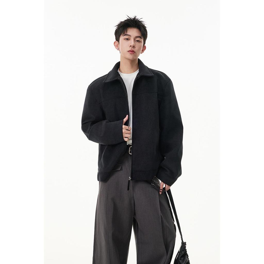 ACE Niche Men's Trendy Suede Lapel Casual Workwear Jacket HJ5823