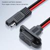 Battery SAE Power Lead with Panel Mount Body, Tethered Dust Cover, Copper Conductors, and Red and Black Wires for Fixed Access, 4 Pack