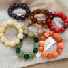 Acrylic Irregular Square Round Beaded Bracelets for Women Colorful Geometry Resin Bangles Simple Hand Jewelry Accessories