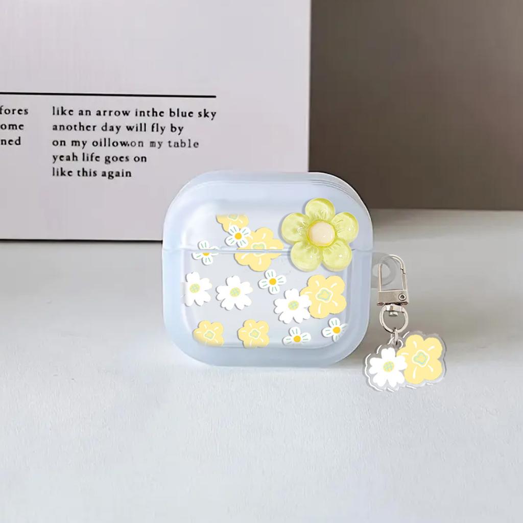 Three-dimensional small yellow flower, flower pattern apple earphone protective case for AirPods 1/1/1/pro generation