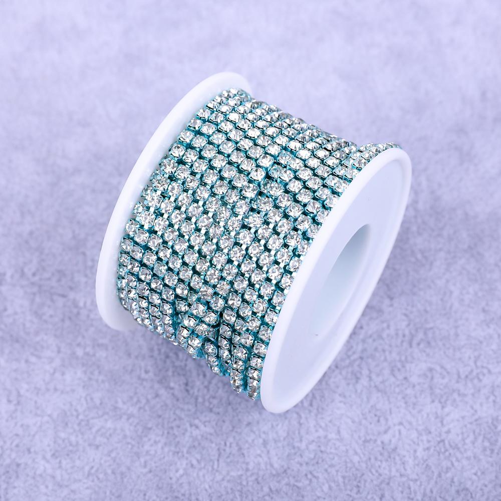 Crystal 10 Yard Rhinestones Trim Stone Cup Chain Gold Diamond Strass Decorative Applique Crystal Trimmings For Dresses