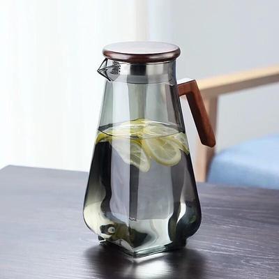 ZISIZ Square Base Glass Cold Water Pitcher