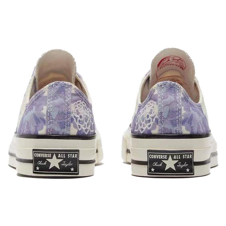 Converse Chuck 70 Low Floral Men Sneakers Cream Beige Purple 570581C