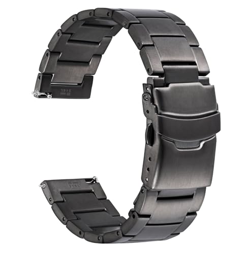 

WOCCI Men s 22mm Metal Watch Band, 316L Stainless Steel, Quick Release, Dark Gray