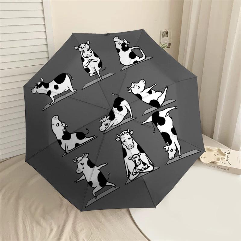 

1PC cow yoga Umbrella-8-Rib Reinforced, Automatic Open, Lightweight & Durable, Cute Fashion Accessory for Outdoor-P44
