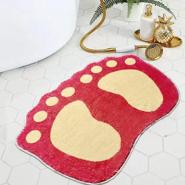 Cartoon Faux Cashmere Absorbent Doormat for Bathroom or Bedroom