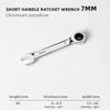 1Pcs 6-19mm Ratchet Socket Spanner Reversible Combination 72 Teeth Stubby Single Wrench Steel Short Handle Nut Repair Tool