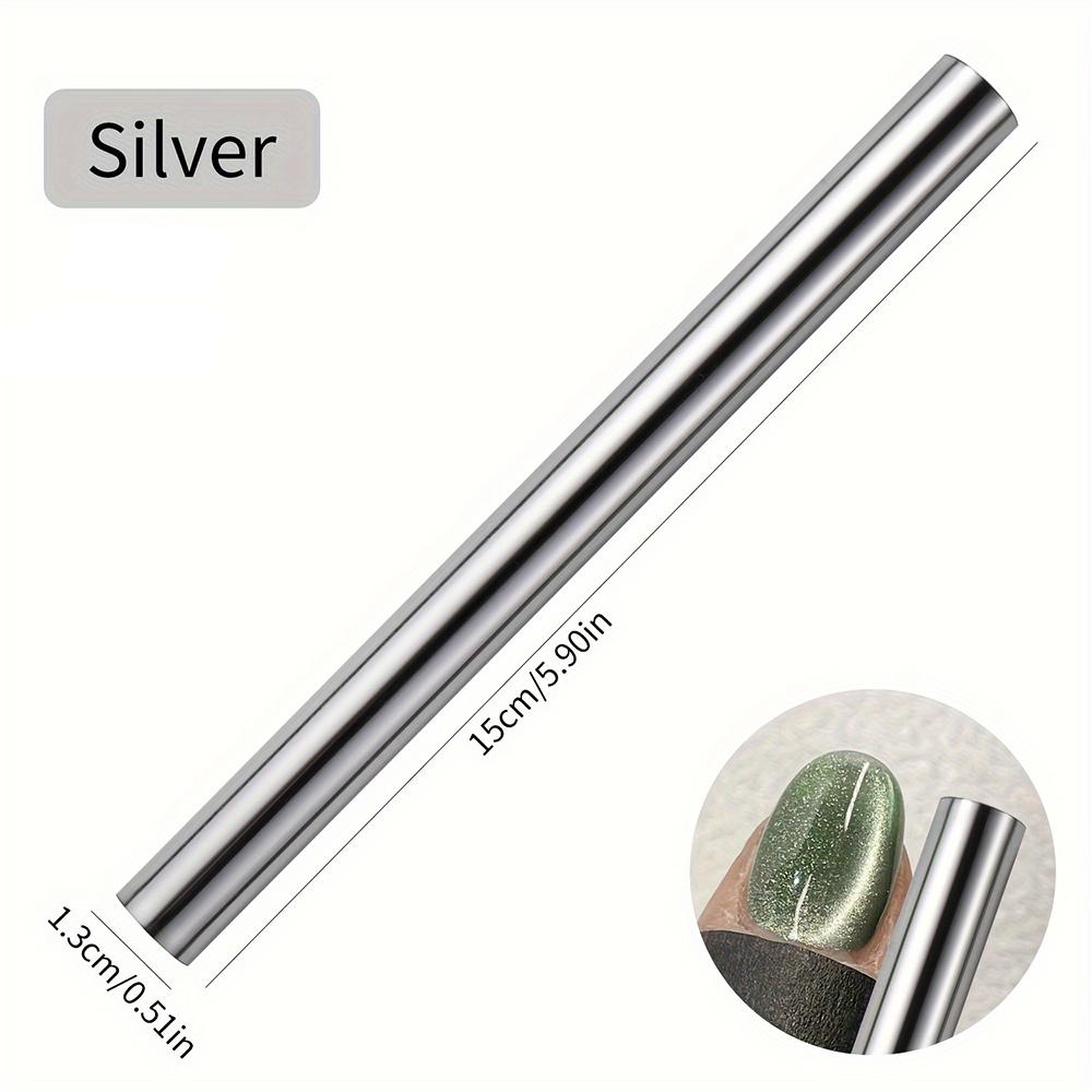 LINMANDA Cylindrical Nail Magnet Cat-Eye Magnetic Stick Nail Art Tool Suitable for Cat-Eye Gel Nail Polish Nail Art Design серебряный