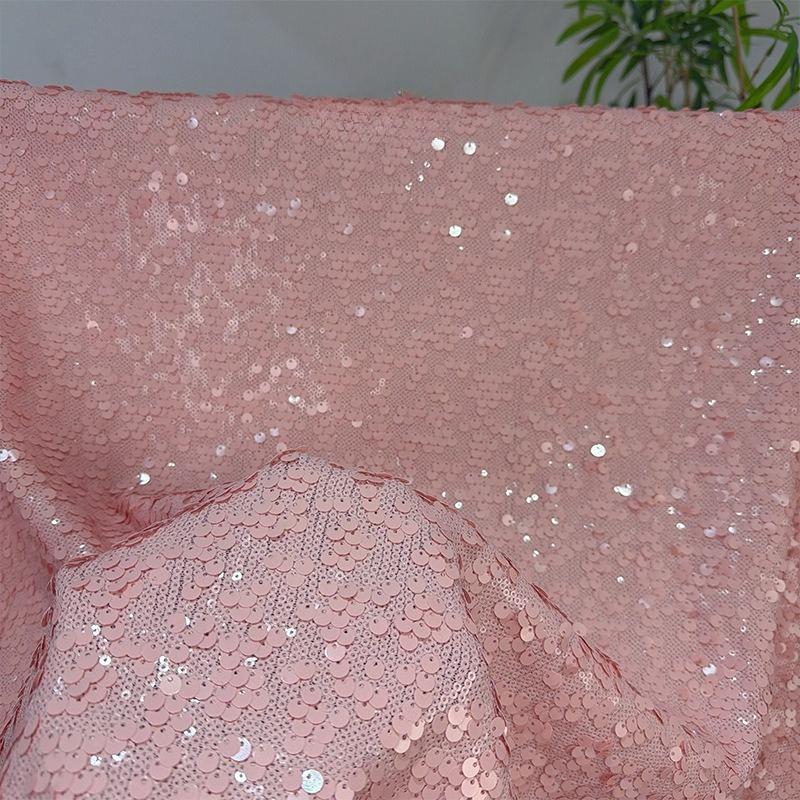 Double Layer Thick Scale Sequins Fabric Glitter Embroidered Material for handmade Sewing Show Evening Dresses Gown Materials