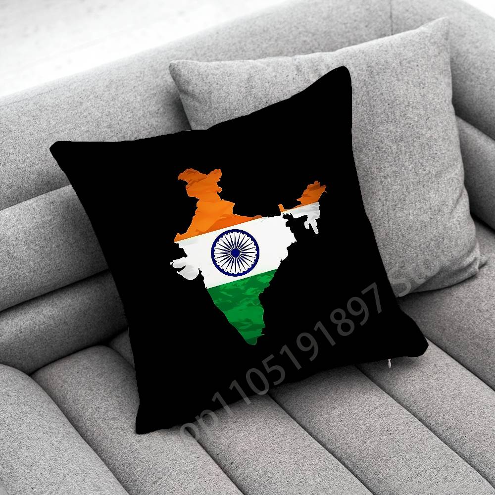 India Indian National Emble Flag Map Throw Pillow Case For 50cm 30cm 55cm 45cm 40cm Square Bed Pillowcase Cover