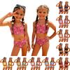 Zweiteiliges Bikini-Badeanzug-Set für Mädchen, Sommer, Lässig, Fruchtmuster, Tanktop und High-Waist-Hose, Badebekleidung für Kinder, Strand, Pool