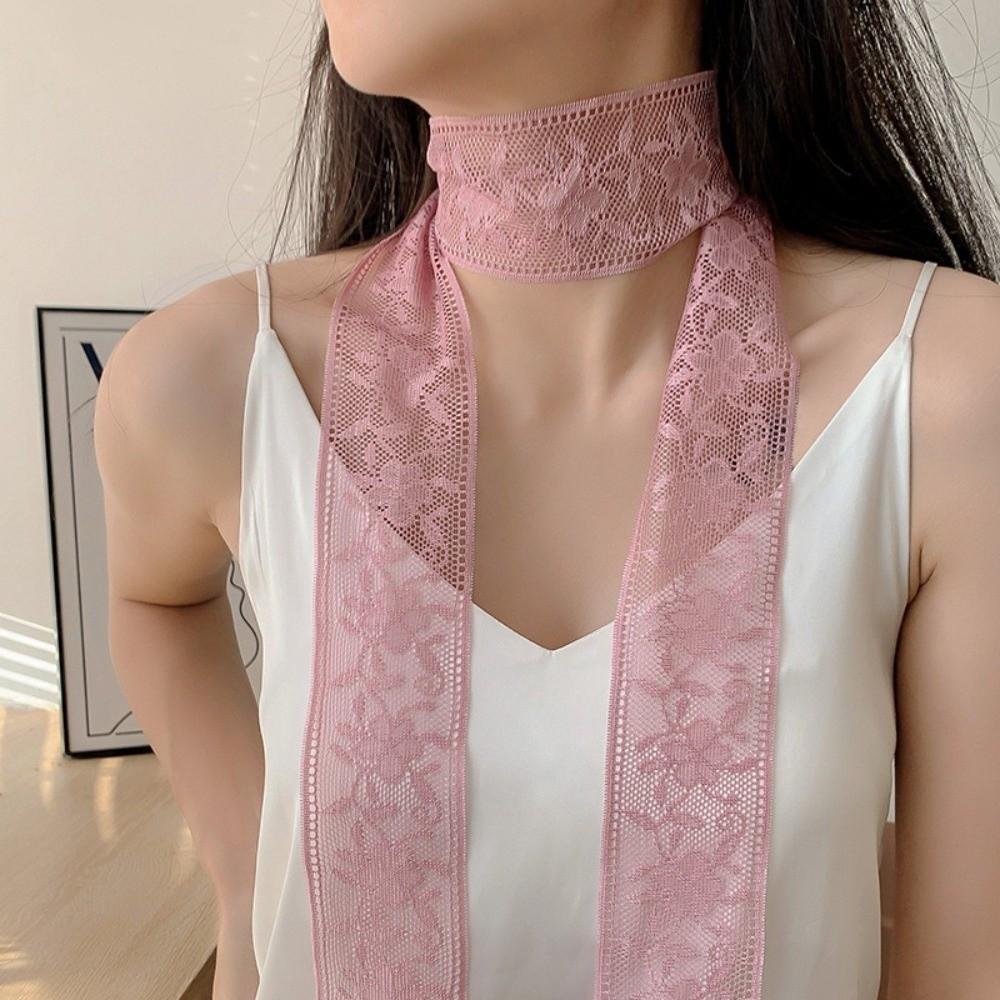 Thin Evening Party Scarves Soft Lace Neck Strap Retro Lace Wrap Scarves  Dress Decoration