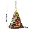 Book Ornaments For Christmas Tree 2D Acrylic Car Ornament Book Lover Pendant Festival Decor For Christmas Holiday Home