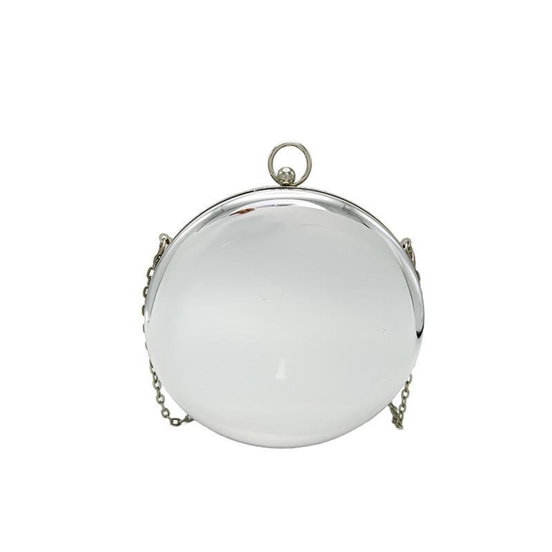

Smooth Mirror Surface Bags For Women Small Round Shape Clutch Bag Luxury Designer Handbag Female Evening Clutch Wedding Bag