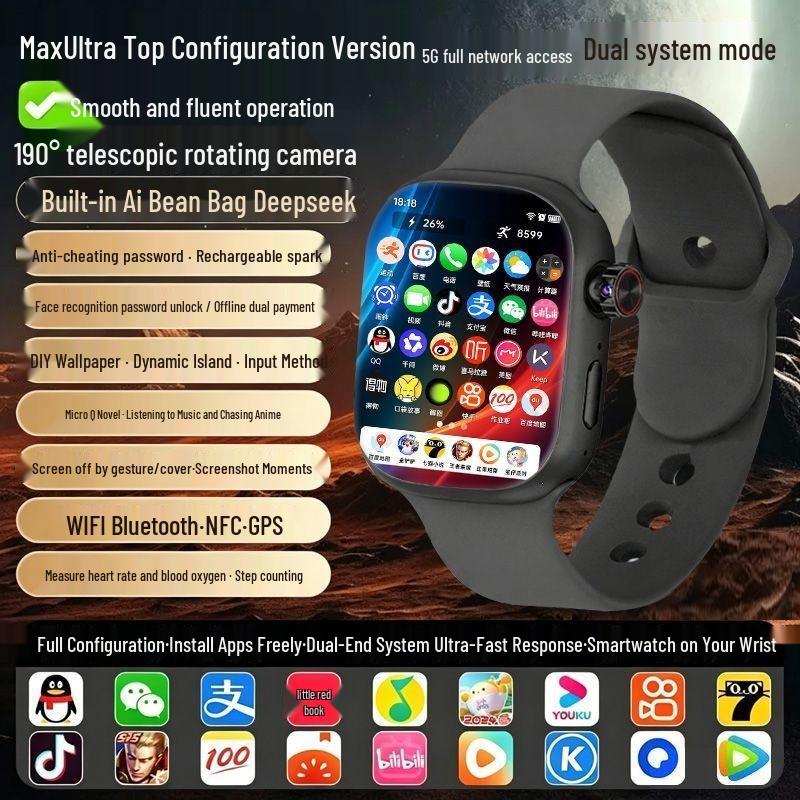 Huaqiangbei 5G Smartwatch with SIM, WiFi, Dual System, & Universal NFC Support