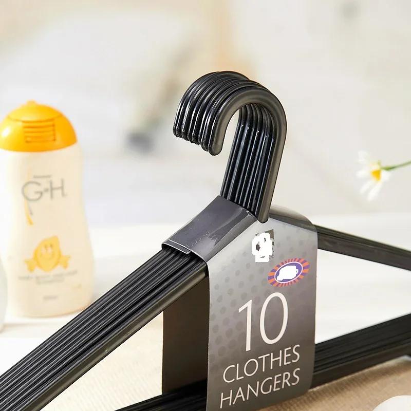 

Набор из 10 штук бытовых пластиковых черных вешалок, вешалка-стойка для шарфов для магазина одежды, сушилка для взрослой одежды, вешалки для одежды 36X20cm