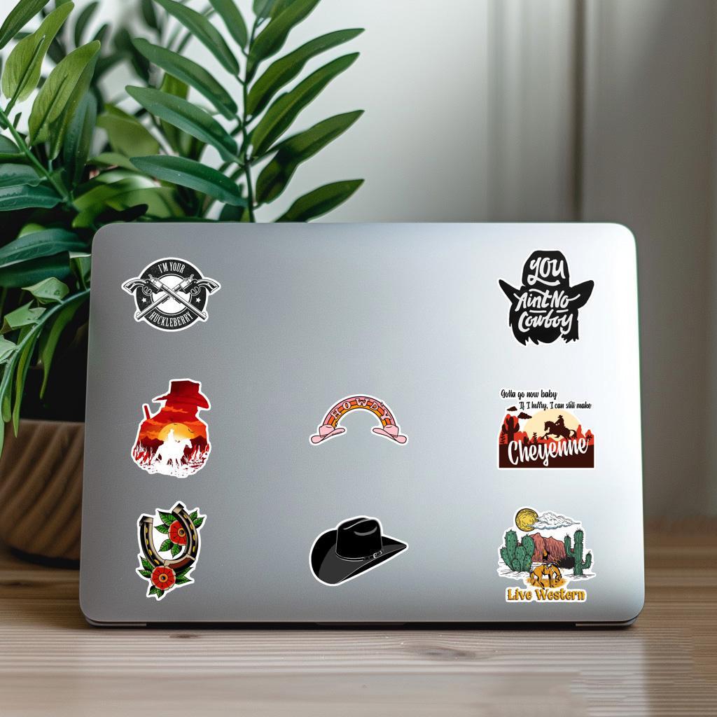 54 Sheets Western Cowboy Graffiti Stickers for Water Bottles & Laptops