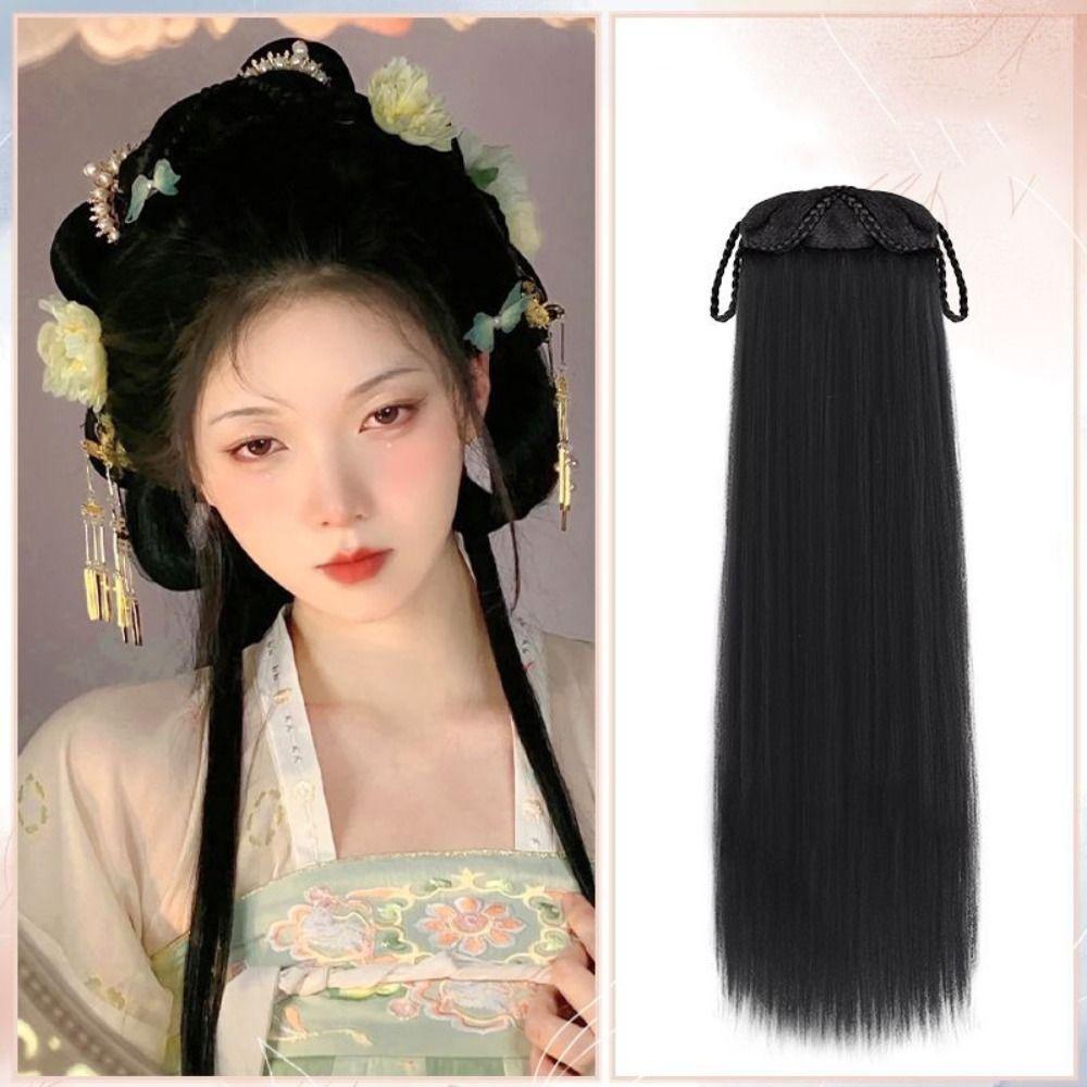 Vintage Headwear Hanfu Wig Headband Long Hanfu Cosplay HairPieces Chinese Ancient Wig Women