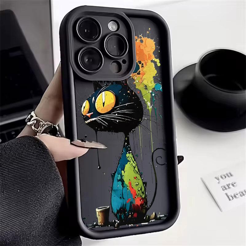 Cartoon Anger Rabbit Soft TPU Case For iPhone16 11 12 13 14 15 Pro Max X XR XS 7 8 Plus SE 2022 Shockproof Silicone Bumper Cover