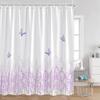 Watercolor Flowers Butterfly Shower Curtains Green Leaves Plants Colorful Floral Bathroom Decorations Polyester Fabric Bath Curt