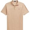 Polo Jednokolorowa koszulka polo z krótkim rękawem z haftowanym logo Męskie topy Brązowy MNPOKNI1N822777-260