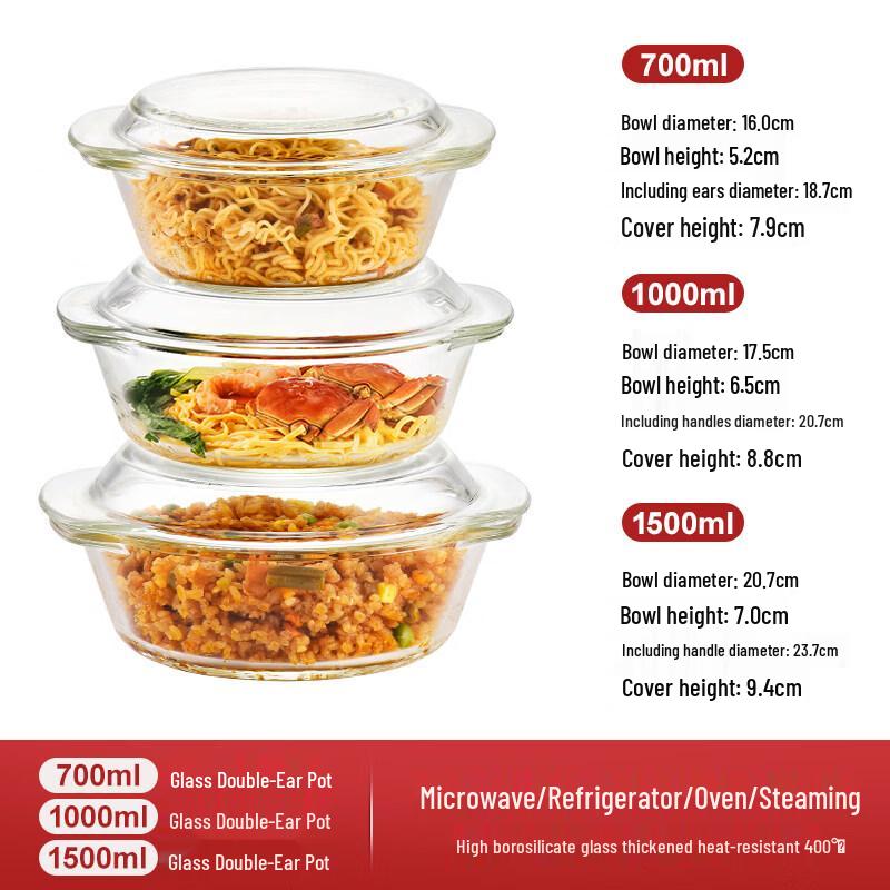 

Стеклянная миска Biaoxing для микроволновой печи с крышкой