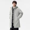 Men's Plus Size Winter Hooded Mid-Length Cotton Parka Windbreaker