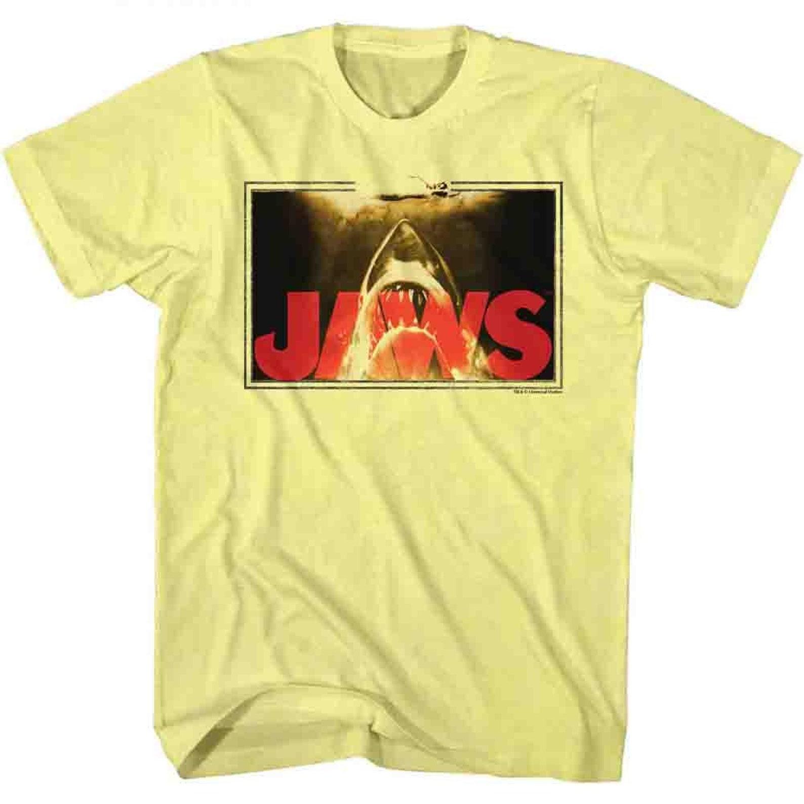 Jaws Swim Lines Yellow Heather Adult T-Shirt 3XL