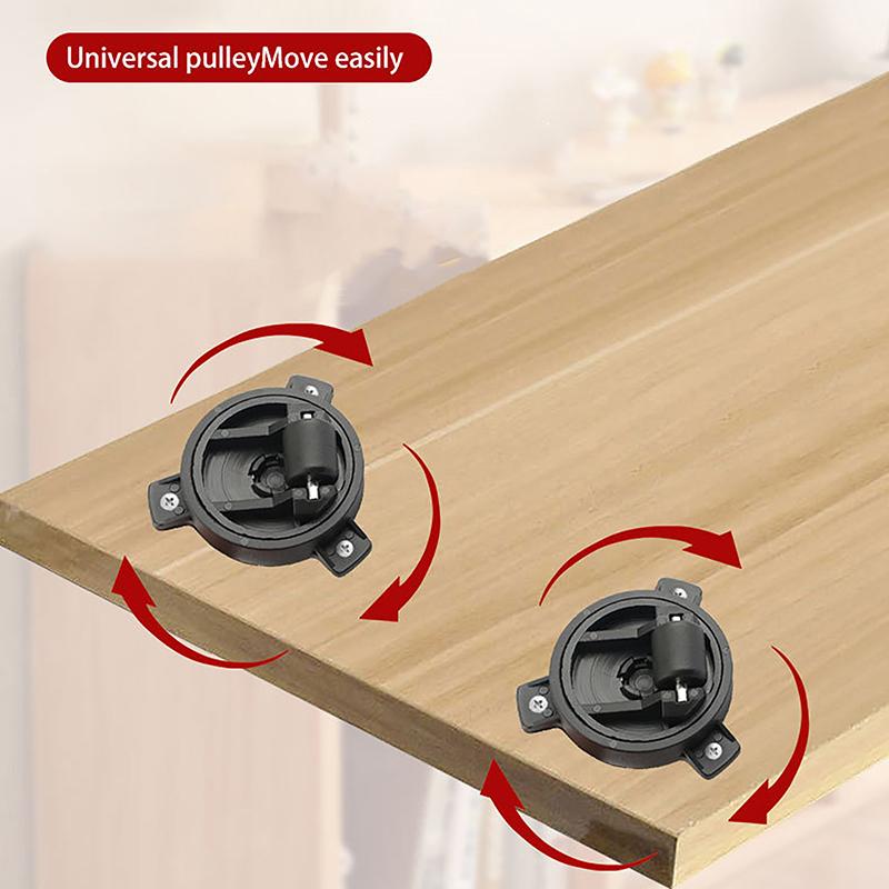 4 szt. Niewidoczne Uniwersalne Kółko Rowkowe Obrót 360 Stopni Kółko Gładkie Ciche Do Mebli Domowych i Biurowych Spód Przesuwane