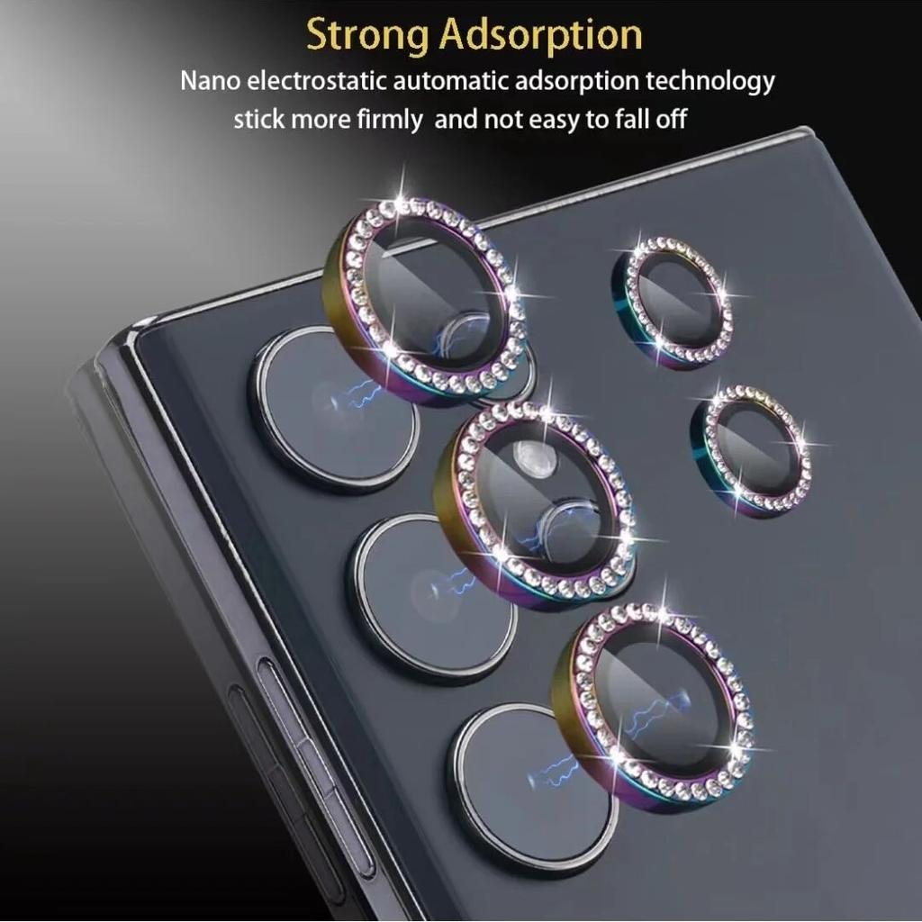 Protezione Fotocamera Anello Diamantato Per Samsung Galaxy S24Ultra S24Plus S24 Custodia in Vetro per Obiettivo Per Samsung S24ultra Copertura Tappo Obiettivo Posteriore