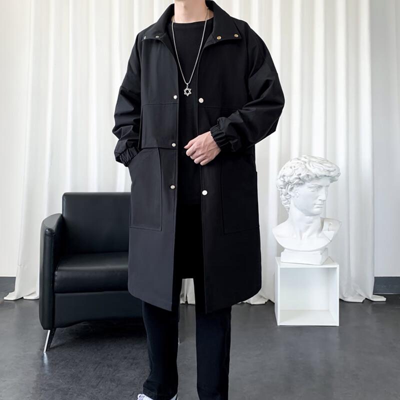 ROMON Men's Mid-Length Business Trench Coat
