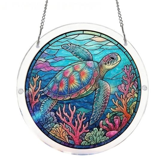 83 Pcs Acrylic Suncatcher Jigsaw Puzzles Stained Glass Style Window Hanging Decor DIY Sun Catcher Kit for Home Garden Decor