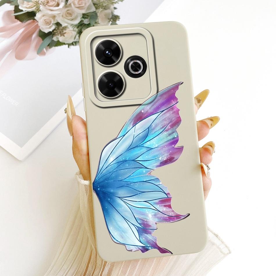 For Xiaomi Redmi 13X Cute Cat Flower Cartoon Phone Case For Redmi 13X Shockproof Soft Silicone Covers Bumpers