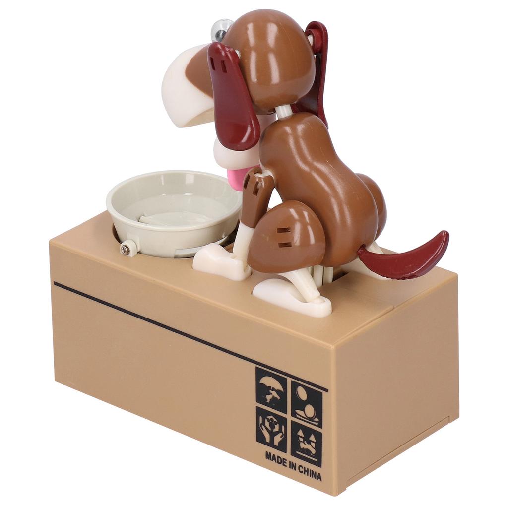 Piggy Bank Puppy Cute Animal Children Steal Money Dog Saving Coin Box White Spray Brown
